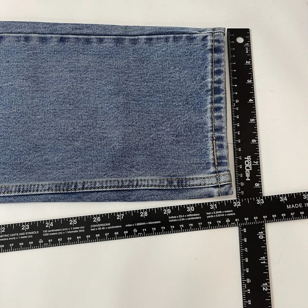 Levis 505 Jeans Mens 36x32 Blue Regular Fit Straight Medium Wash Denim Grunge